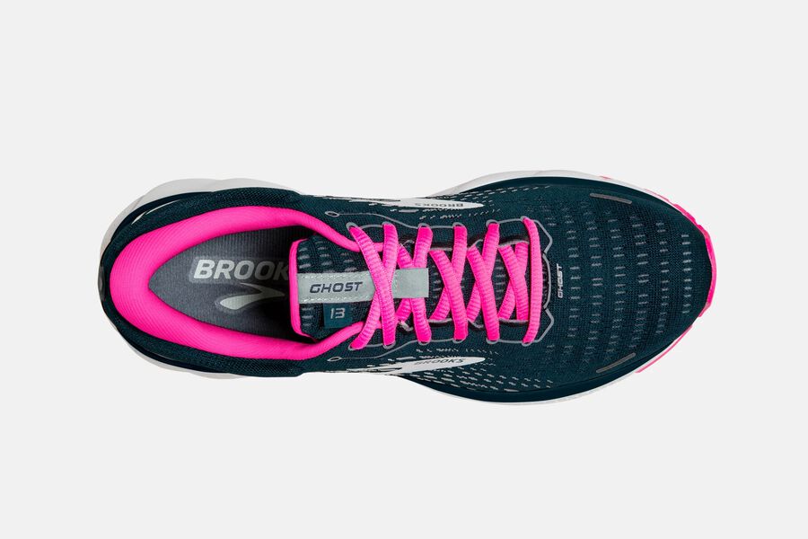 Brooks Running Shoes - Ghost 13 Road Womens - Navy/Pink - TJO-046973